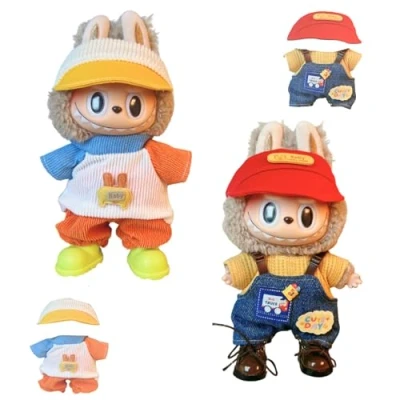 Imagen de 2ud Labubu Ropa para Muñeca de 17cm. 2 Conjuntos y Accesorios Peluche (Peluche no Incluido).
