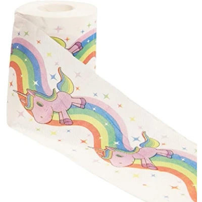 Imagen de getDigital 13013 Unicornio Rainbow Papel higiénico en caja de regalo 1 rollo con 200 hojas cada uno Suave 3 capas