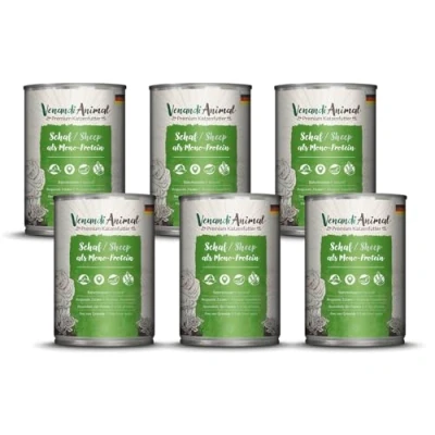 Imagen de VenandiAnimal comida de calidad para gatos oveja como monoproteína, húmeda, sin cereales y natural, paquete 6 (6 x 400 g)