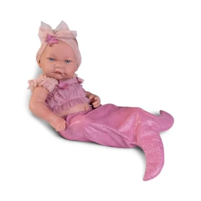 Imagen de Muñecas Antonio Juan Recién Nacida nica Sirenita Cuerpo de Vinilo Sexuado 42 cm con Tacto Especial Accesorios Sirena Incluidos Colección 2024 Ref. 50408