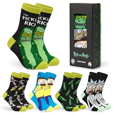 Imagen de Rick and Morty Calcetines Hombre Divertidos de y (Verde/Negro)