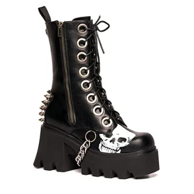 Imagen de LAMODA No Time, Bota de Tobillo Mujer, Calavera negra, 36 EU