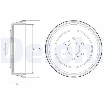 Imagen de DELPHI BF641 Tambor de Freno sin anillo sensor ABS, cojinete rueda 311