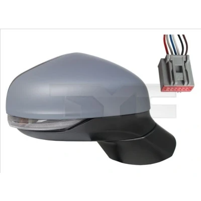 Imagen de Espejo retrovisor Tyc 310 0262 izquierda imprimado para ajuste elect. espejo, convexo, calefactable FORD: Fiesta 7, Mk7 Furgón