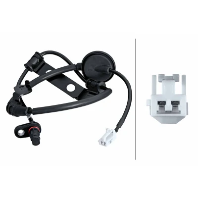 Imagen de HELLA 6PU 358 251 081 Sensor de ABS Eje trasero con clips fijación en el cable Hall 2polos 787mm