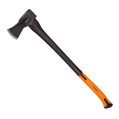 Imagen de Mivos Hacha de División 2000 g con Mango Fibra Vidrio y Hoja Acero al Carbono Longitud 92 cm para Partir Picar Madera Leña Jardín Bosque