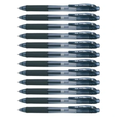 Imagen de Pentel Bolígrafo Energel retráctil con punta de aguja. Escritura en color negro. Pack 12