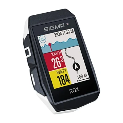 Imagen de SIGMA SPORT ROX 11.1 EVO Set de sensores, ciclocomputador inalámbrico, GPS y navegación,con sensor velocidad, frecuencia cardíaca cadencia, navegación varias funciones inteligentes, blanco