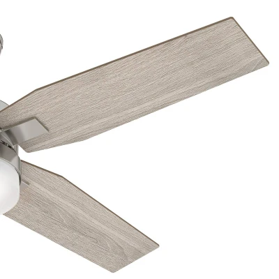 Imagen de Hunter Fan, Ventilador de Techo con Luz y Control Remoto para Interiores, Mercado, 4 Aspas Reversibles, Color Niquel, 127 cm,Ideal Verano e Invierno, Modelo 50650
