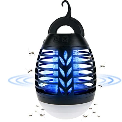 Imagen de ROVLAK Lámpara Antimosquitos Electrico Exterior con LED de Camping 2 en 1 IPX6 Impermeable Mata Mosquitos USB Recargable Luz para Interior Jardín Balcón