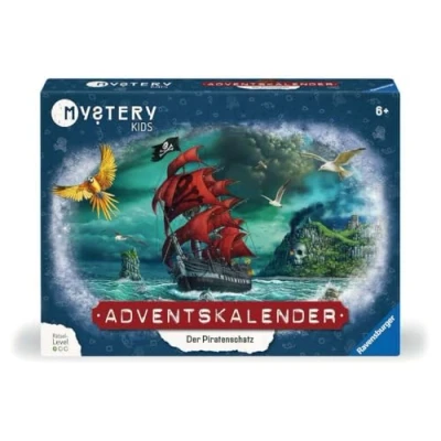 Imagen de Ravensburger 20186 calendario de adviento para niños 6 años, el tesoro pirata, a partir 24 puzzles entusiastas la salida