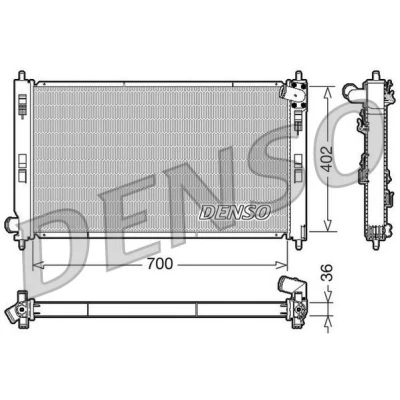 Imagen de DENSO DRM45029 Radiador, refrigeración del motor Aluminio 700 402 36 MITSUBISHI: Outlander 2 SUV