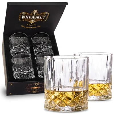 Imagen de Whisiskey Set de Vasos Whisky 4 x 300ml Regalos Originales para Hombre Incluyendo en un lujoso estuche Regalo