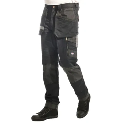 Imagen de Lee Cooper LCPNT245 Funda para ropa de trabajo hombre Multi Bolsillo con bolsillos rodilleras Pantalones cargo elásticos, negro, 38W (pierna normal)