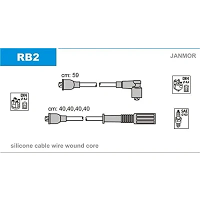 Imagen de JANMOR RB2 Juego de Cables Encendido RENAULT: 8, Super 5 Hatchback, 11 Hatchback