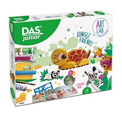 Imagen de DAS Junior, Set creativo de pasta para modelar que endurece al aire, Art Lab Jungle Friends