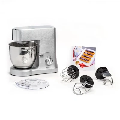 Imagen de Moulinex Masterchef QA810D01 Robot de cocina y repostería profesional 1500 W con kit masas metálico, bol XL 6,7 L, 4 posibilidades accesoríos compatibles, acero inoxidable