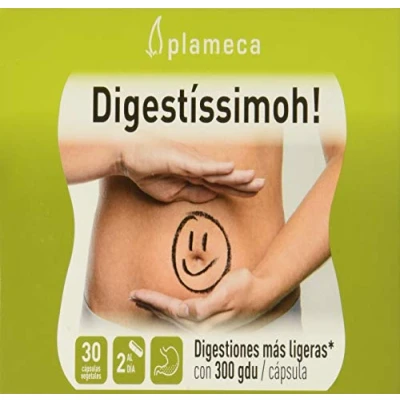 Imagen de PLAMECA Digestíssimoh!, para Salud Digestiva, Ayuda ante Digestiones Pesadas, Gases y Acidez, con Jengibre, Conseguir una Buena Digestión, sin Gluten Lactosa 30 Cápsulas Vegetales