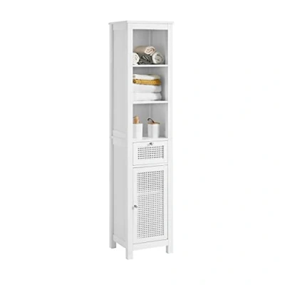 Imagen de SoBuy BZR36 W Mueble Columna de baño Armario Alto para con 1 Cajón,1 Puerta Y 3 Estantes Blanco 35 x 32 161 cm ES