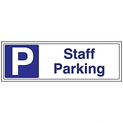 Imagen de Señal de estacionamiento VSafety Staff para garaje, horizontal, 450 mm x 150 mm, plástico rígido 1
