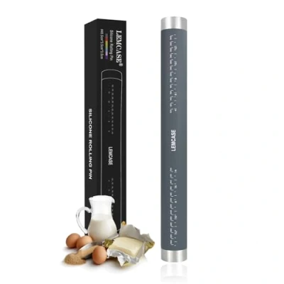 Imagen de LEMCASE Rodillo Amasar Cocina Silicona, accesorio de horneado perfecto para fondant, pizza, tartas, masa pasta y hojaldre,40cm Gris