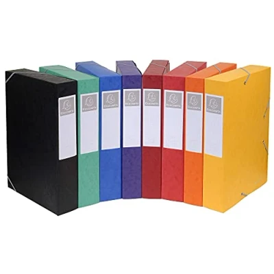 Imagen de Exacompta 14000H Pack de 10 carpetas proyecto con goma, multicolor