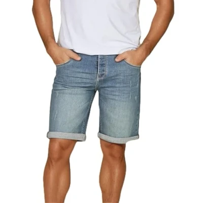 Imagen de riverso RIVTom Pantalones Vaqueros Cortos para Hombre, Corte Regular, algodón, Bermudas, Shorts, Negro, Gris y Azul, W30 W42 Light Blue Denim (L164) W40