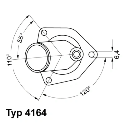 Imagen de WAHLER 4164.92D Termostato, refrigerante 92 con junta carcasa (cárter) OPEL: Calibra A, Astra F CC, Kadett E CC