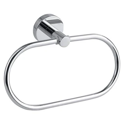 Imagen de tesa Anilla de Toalla Manos Smooz, Toallero Ovalado para Montar sin Taladrar Hecho Metal Cromado Inoxidable, Resistente al Agua, Incluye Solución Adhesiva Montaje