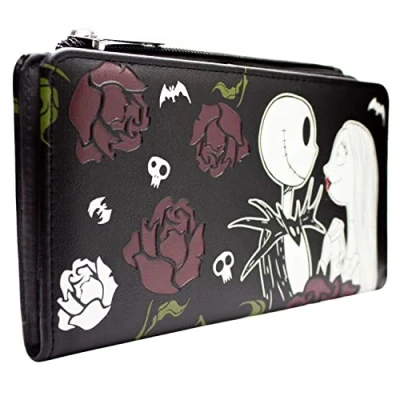 Imagen de The Nightmare Before Christmas Jack and Sally We&#039;re Simply Meant to Be Cartera Clutch Bolsillo para Monedas &amp; Tarjetero, Negro