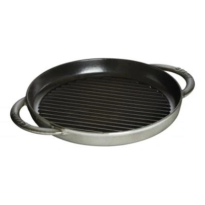 Imagen de Staub Pure Round Grill Doble asa Redondo, Hierro Fundido, Gris Grafito, 25 cm