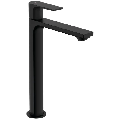 Imagen de hansgrohe Rebris E mezclador monomando de lavabo 240 CoolStart water saving+ para lavabos con desagüe automático, proyección 169 mm, 72591, Color: Negro Mate