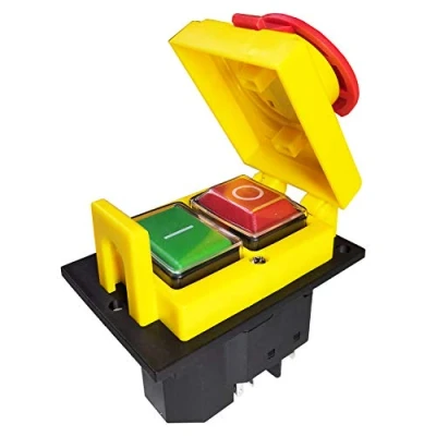Imagen de DKLD DZ05 Interruptor de botón magnético trifásico impermeable (400 V, 10 A, 7 pines, con cubierta parada emergencia)