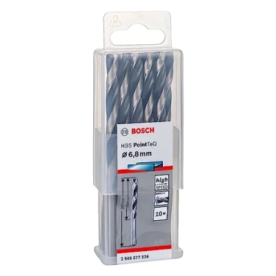 Imagen de Bosch Professional 10 brocas helicoidales HSS PointTeQ (para metal, 6,8 x 69 109 mm, accesorio de taladro), Diámetro 6.8 mm