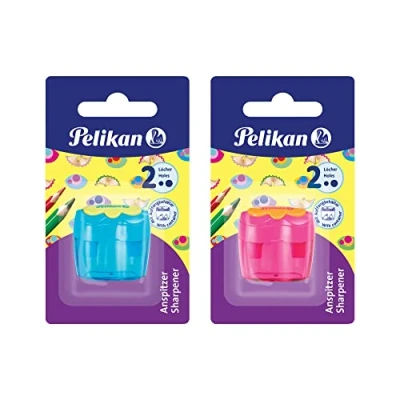 Imagen de Pelikan 1 Sacapuntas Doble, Ergnomico con Deposito, Para Lápices de Colores y Grafito, Variables