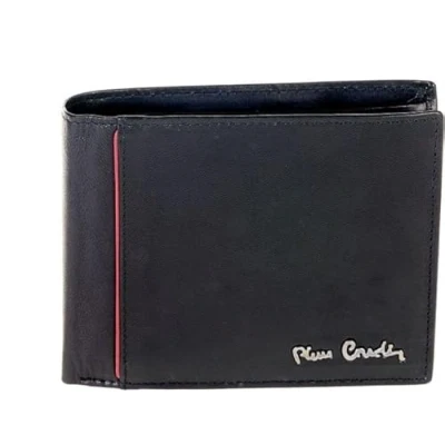 Imagen de Pierre Cardin Cartera de piel hombre monedero y solapa, Negro , Casual