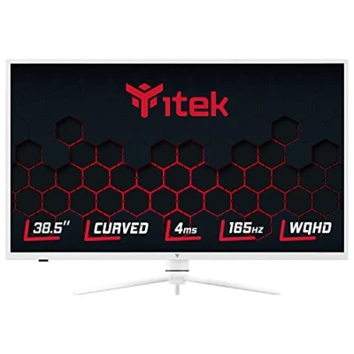 Imagen de Itek Monitor Gaming GGC, Curvo (3000R), 38.5&quot;, 2560x1440 (WQHD), 16:9, HDR400, VA, 165Hz, 1ms, FreeSync, G Sync, HDMI, Display Port, Audio, LED RGB, Altura Regulable, Blanco Brillante