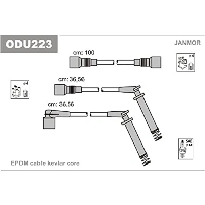 Imagen de JANMOR ODU223 Juego de Cables Encendido OPEL: Astra F CC, Calibra A, Kadett E CC