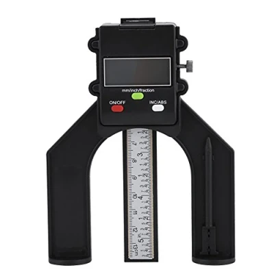 Imagen de Medidor de Profundidad Digital 0 80mm,INC/ABS Indicador Apertura y Altura,con Pies Magnéticos Independientes,Pantalla Dígitos,Unidades mm, Pulgada Fracción