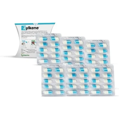 Imagen de Zylkene Vetoquinol Cápsulas 75 mg Paquete de 40 4 x 10 Complemento alimenticio para perros Puede ayudar a los en situaciones desconocidas