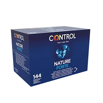 Imagen de Control Nature Forte Preservativos Caja de condones extra fuertes, 144 unidades (pack grande), Gama placer natural, lubricados, óptima adaptabilidad