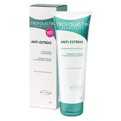 Imagen de Trofolastin Crema Antiestrías, Previene y Reduce la Formación de Estrías Embarazo, Adolescentes deportistas 250 ml (Paquete 1)