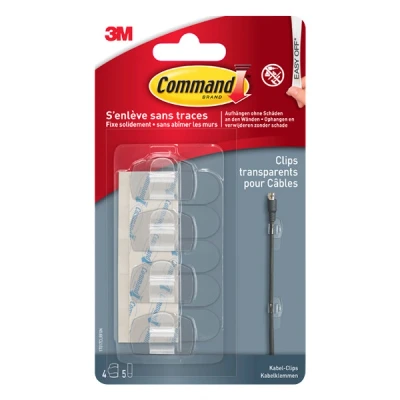 Imagen de 3M Command Clips de cable redondos transparentes (4 unidades)
