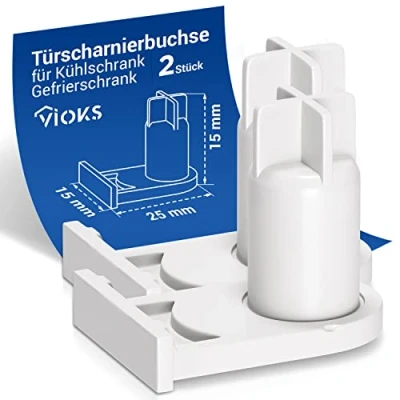 Imagen de VIOKS Juego de 2 conectores bisagra puerta repuesto para Bosch 00169301/169301/05384490/5384490 Conector frigorífico bisagra, bisagras frigorífico, congelador