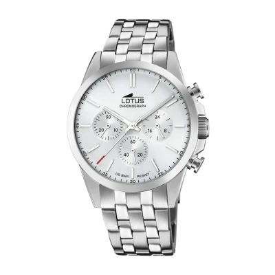 Imagen de LOTUS Reloj Hombre 18989/1 Chrono Caja de Acero Inoxidable 316l Plateado Correa