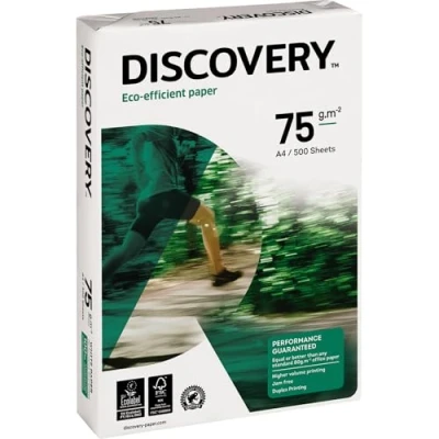 Imagen de papel fotocopiadora discovery fast pack din a4 75 gramos multiuso ink jet y laser caja de 2500 hojas