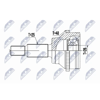 Imagen de NTY NPZ RE 051 Junta Homocinética Caja de cambios manual Eje trasero DACIA: Duster SUV
