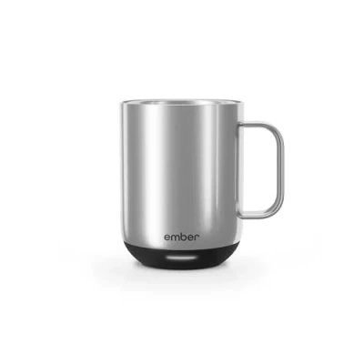 Imagen de Taza inteligente Ember 2 con control de temperatura: 295 ml, calefacción, pantalla LED inteligente, por aplicación, batería recargable 1,5 h autonomía y diseño mejorado, acero inoxidable