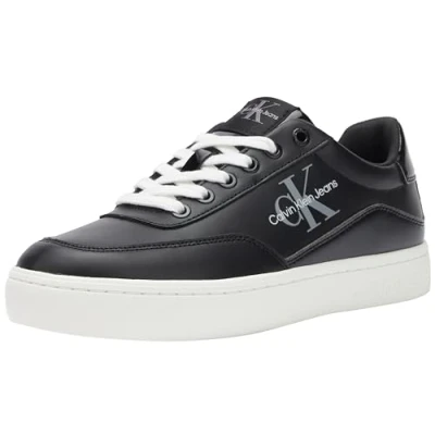 Imagen de Calvin Klein Jeans Sneaker con suela cupsole Mujer de piel, Negro (Black/Bright White), 41