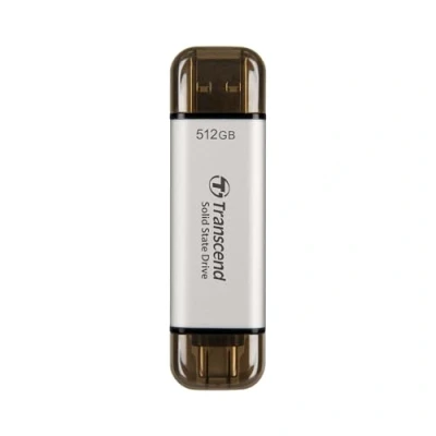 Imagen de Transcend Portable SSD ESD310S 512GB, 10 Gbit/s, Type A/Type C CompatiblePS4/PS5 TS512GESD310S, Plata